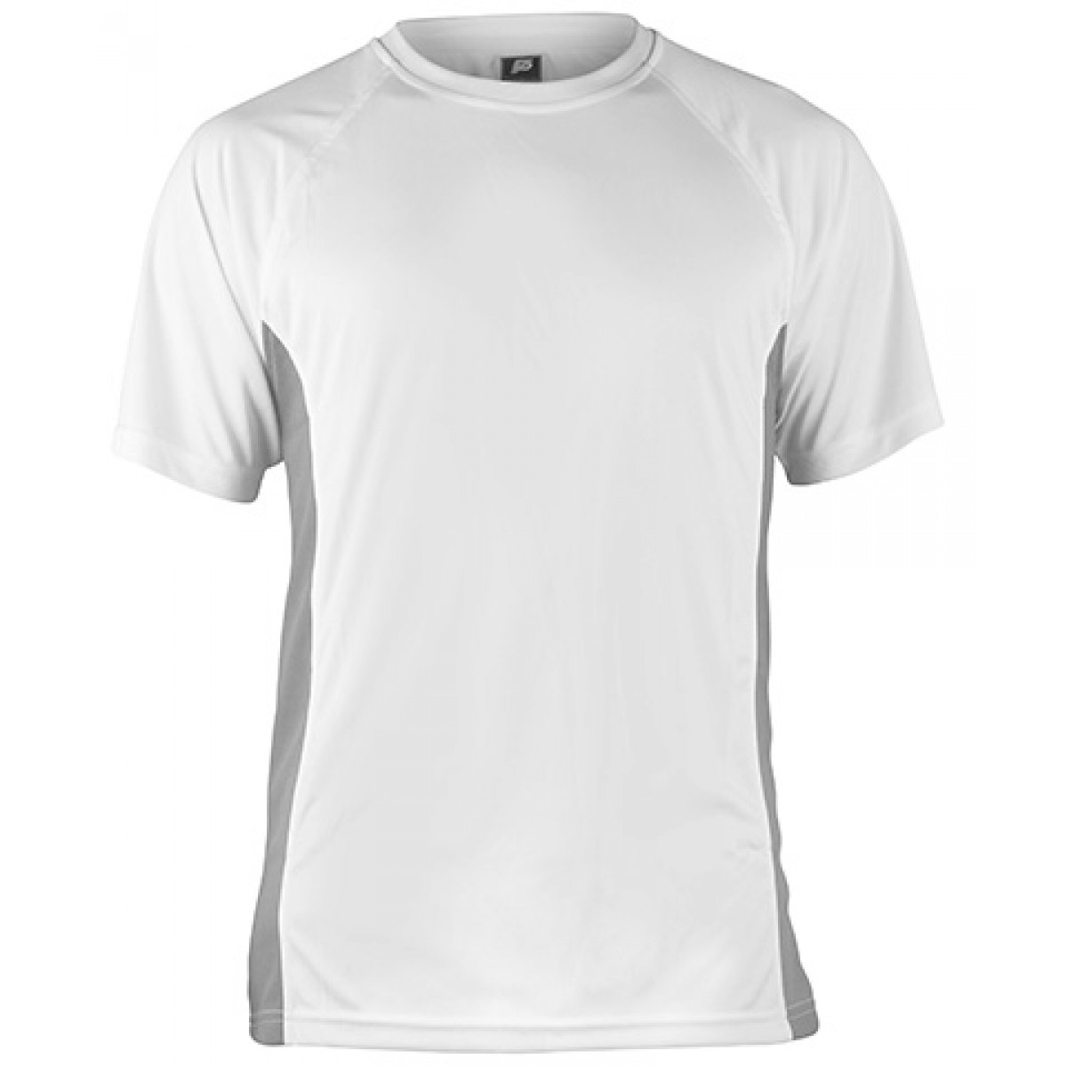 Short Sleeve White Performance With Gray Side Insert